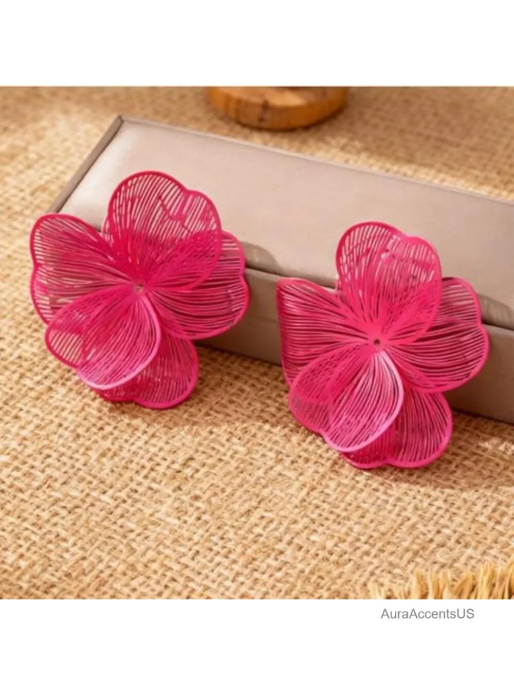Oversized Flower Statement Earrings for Women Boho Lightweight Floral Drop